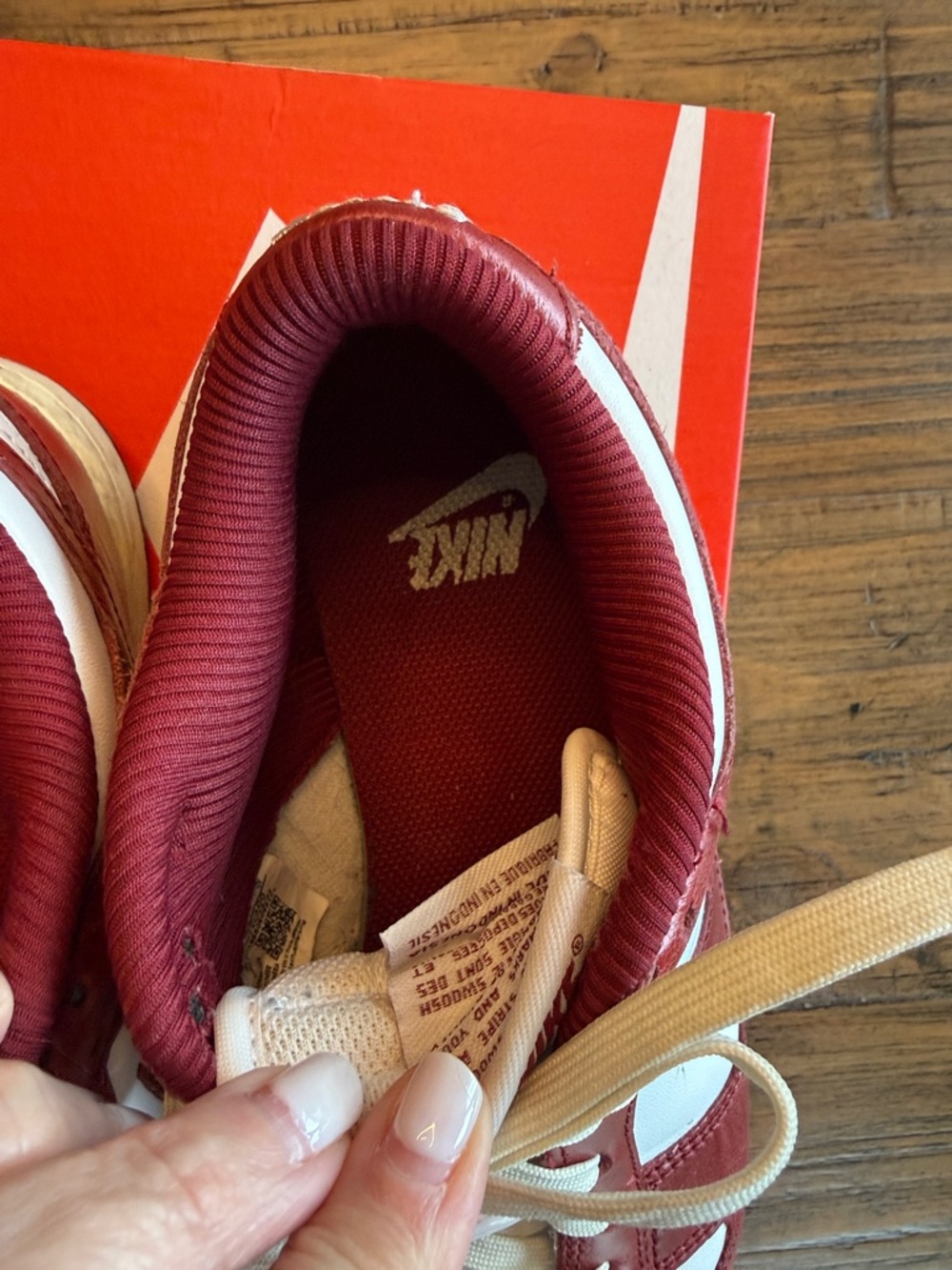 Nike Dunk Low PRM team red white Retro Sneakers size 8 - Picture 9 of 10